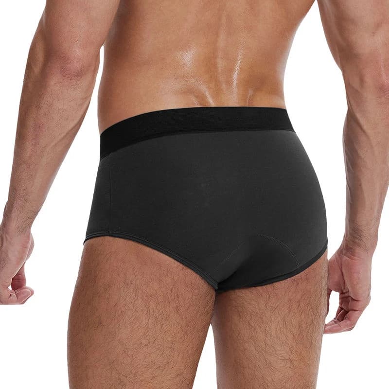 Original manufacturer product photograph of the back of the black men's brief