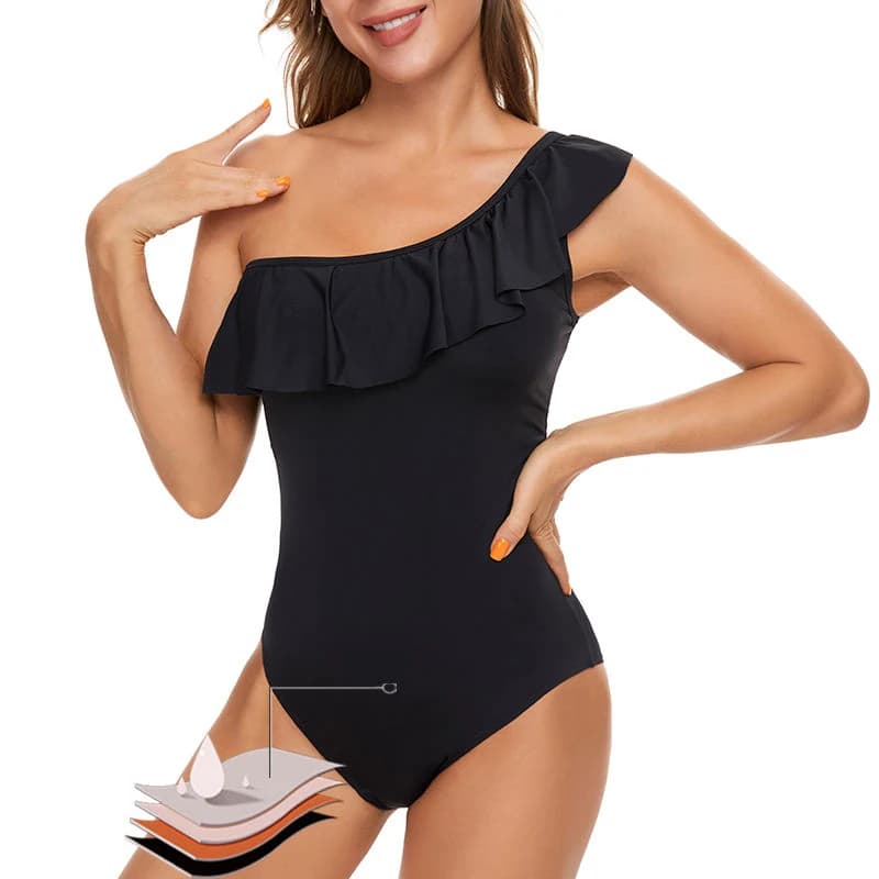 The Ruffle One-Piece in Black