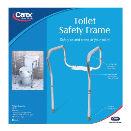 Toilet safety frame