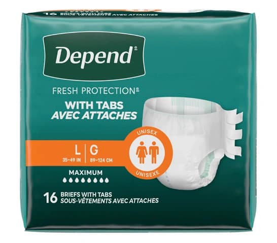 Depend fitted brief max abs l xl 3x16ct