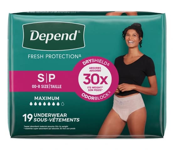 Depend underwear maxi small woman 2x19ct