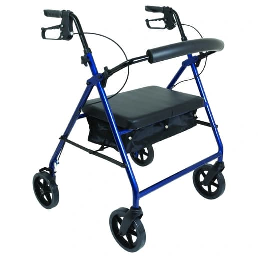 Rollator aluminum 8 wheel blue bariatric ds