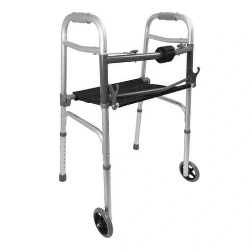 Walker adult aluminum with wheels and rolling seat