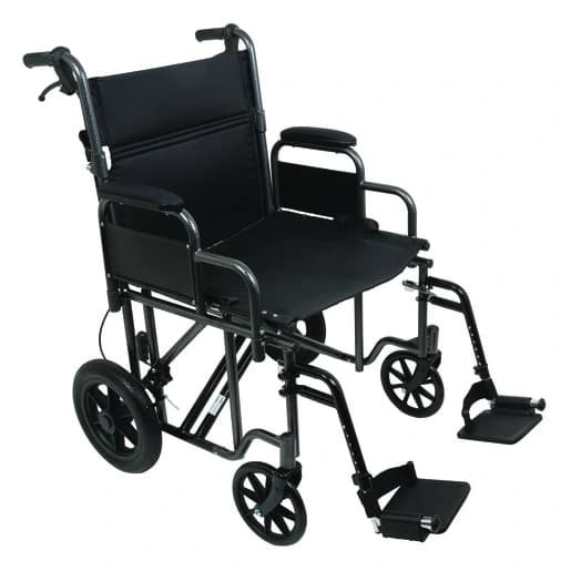 Transport chair 22x18 12 rr wheel bariatric ds