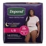 Depend night large women blush u g 4x14ct
