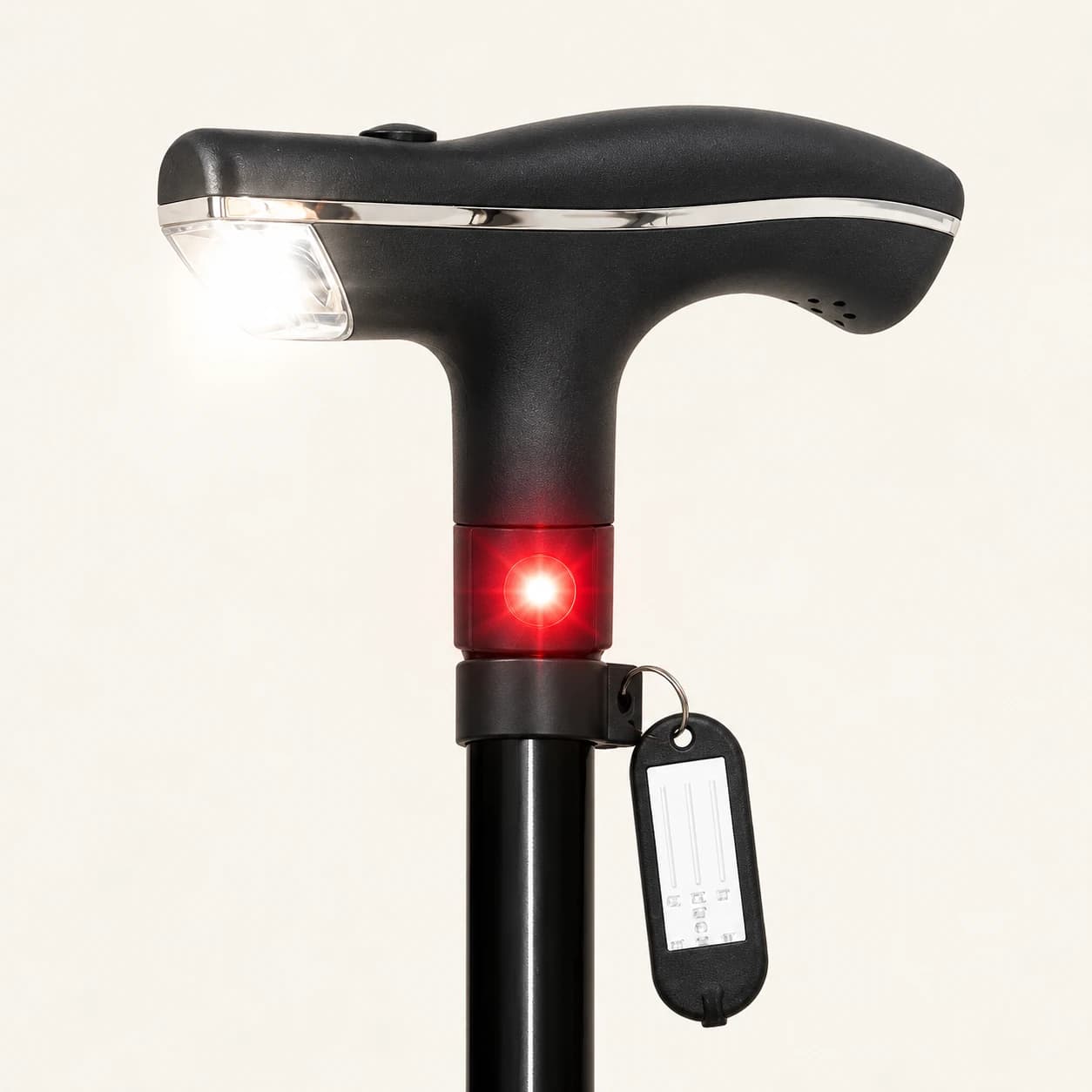 Multi-function smart cane — Illuminated cane handle detail