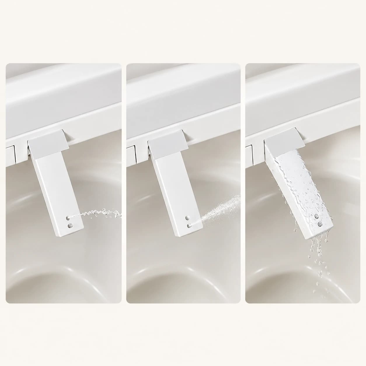 Smart bidet toilet seat — Alternative white wash-nozzle details