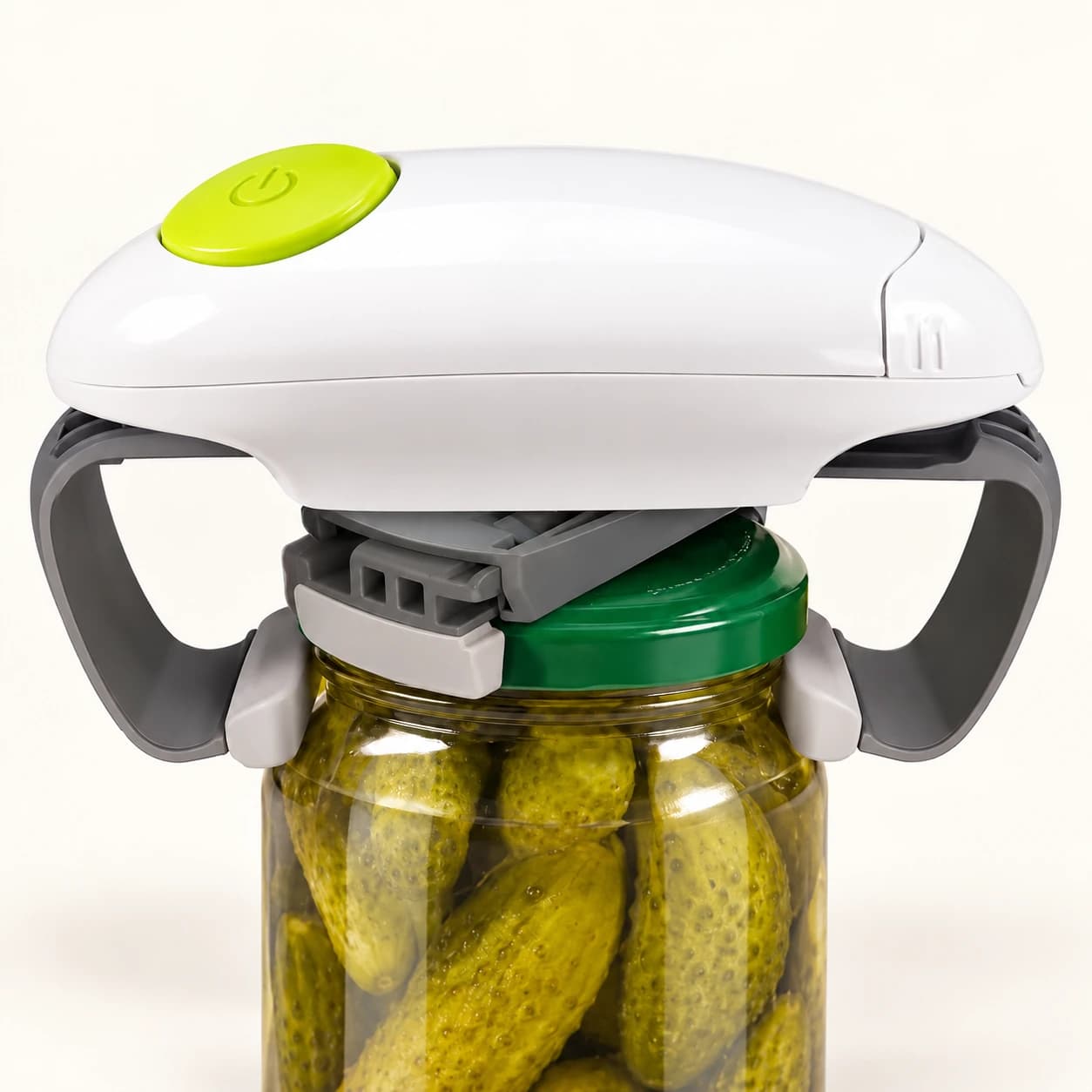 One-touch jar opener — Jar-gripping close-up