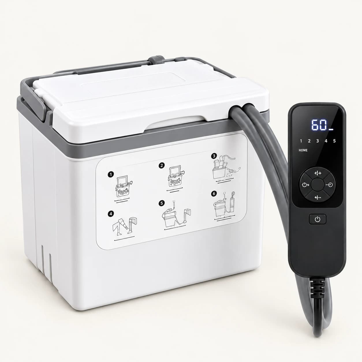 Cold compression therapy unit: reservoir and controller view
