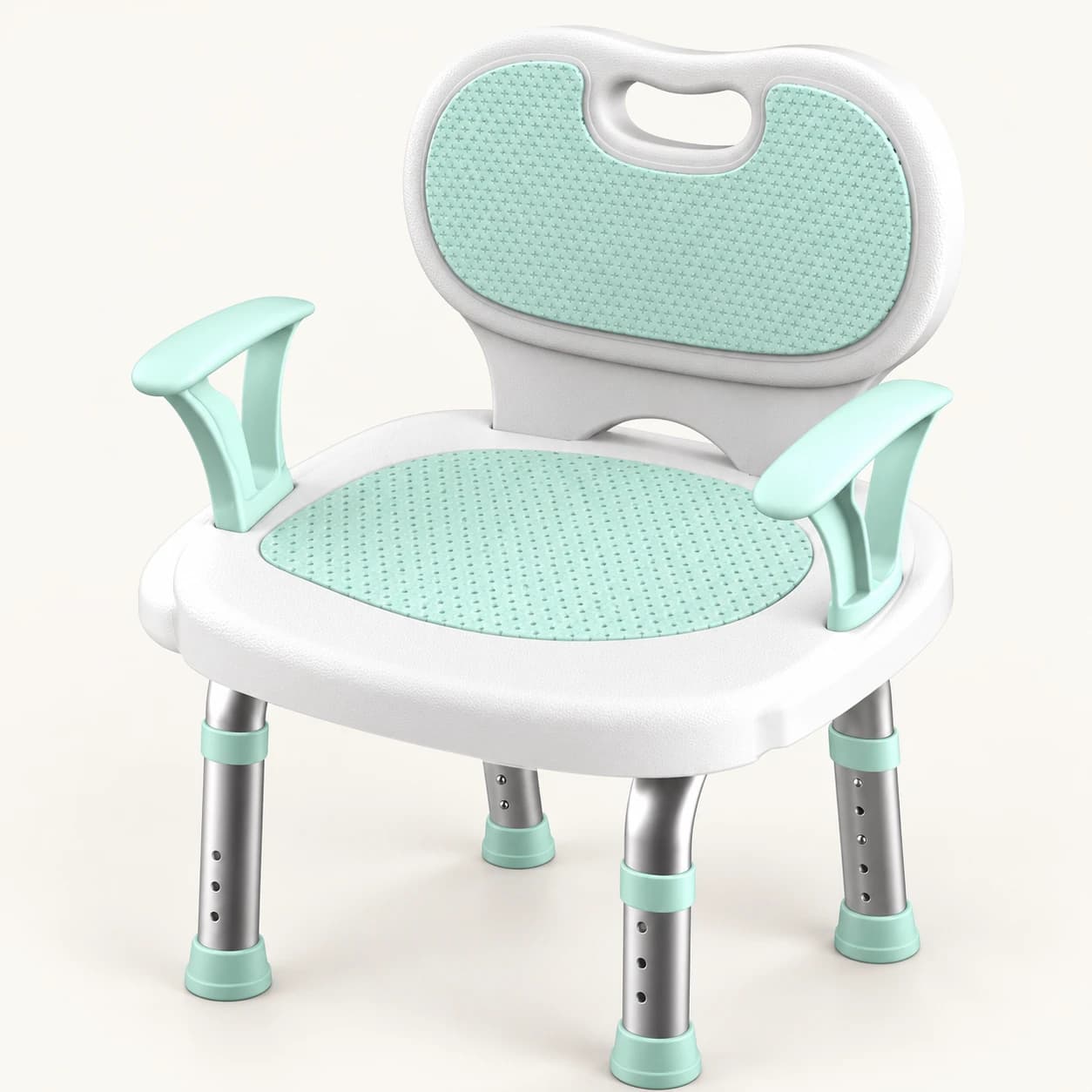 Premium swivel shower chair: seat and backrest detail